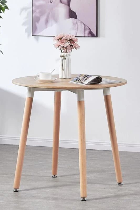 Life Interiors Life Interiors Round Dining Table Single in Light Beige Light Beige One Size Unisex 5060632408556
