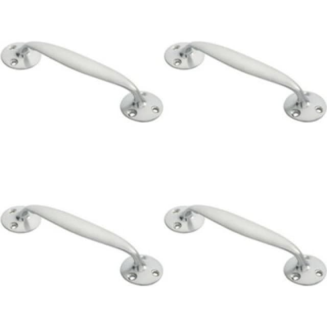 Loops 4x Victorian Bow Shaped Pull Handle 152mm Length 32mm Proj Satin Chrome Multi unisex
