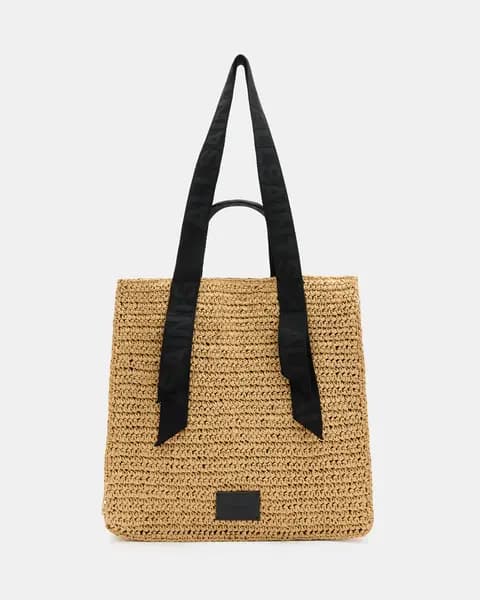 AllSaints Lullah Spacious Straw Tote Bag