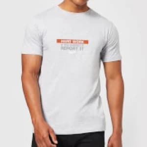 Plain Lazy Hard Work Mens T-Shirt - Grey - L