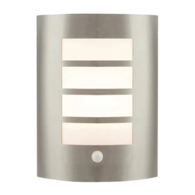Happy Homewares Modern Outdoor Ip44 Stainless Steel Flush Wall Lamp Fitting With Pir Sensor