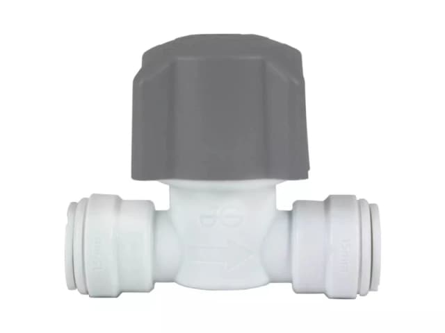 John Guest Plastic Stop Valve 15mm (15STV/2) (Pack of 3) in Grey Grey Unisex
