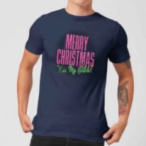 National Lampoon Merry Christmas (Kiss My @$$) Mens Christmas T-Shirt - Navy - L