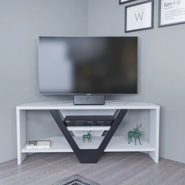 Decorotika Karin TV Stand TV Unit For Tvs Up To 45" White And Black