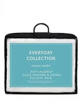 Everyday Collection Pair Of Anti-Allergy Duck Feather And Down Pillows