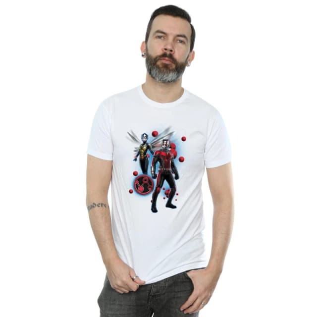Marvel Marvel Men Ant-Man And The Wasp Particle Pose T-Shirt in White Size: Small White S Male 5057864307450