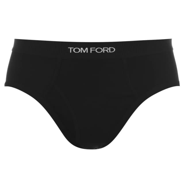 Tom Ford Mens Logo Cotton Briefs Black 002 male Medium