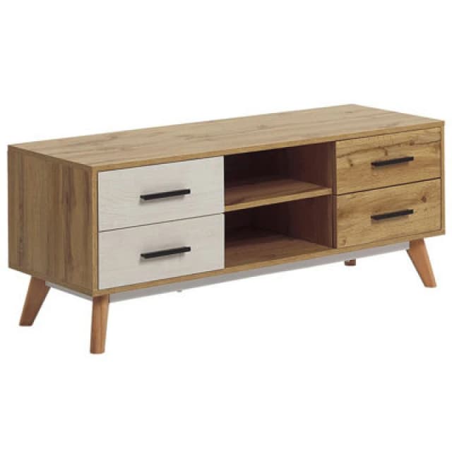 Beliani Retro TV Stand Florida Light Brown