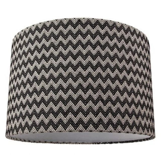 Happy Homewares Modern Trendy Zig Zag Chevron Effect Black And White Cotton Shade