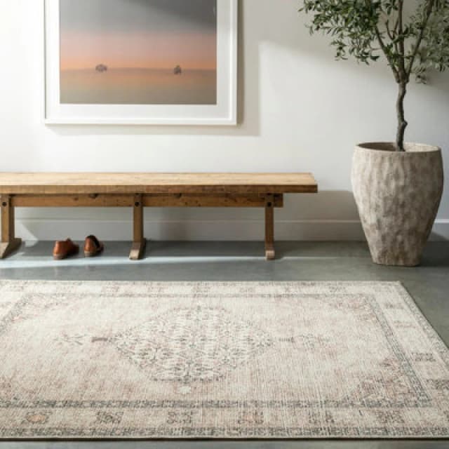 Becki Owens X Livabliss Vintage Oriental Boho Blush/beige Lila Area Rug 120 X 170 Cm - Easy Care, Ideal For Living Room & Bedroom