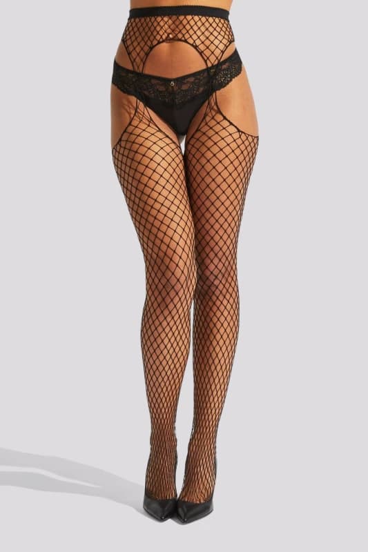 Ann Summers Fishnet Crotchless Tights Black