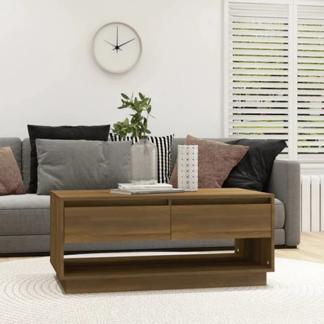 VIDAXL Coffee Table Brown Oak 102.5x55x44cm Engineered Wood Vidaxl 8720286836644