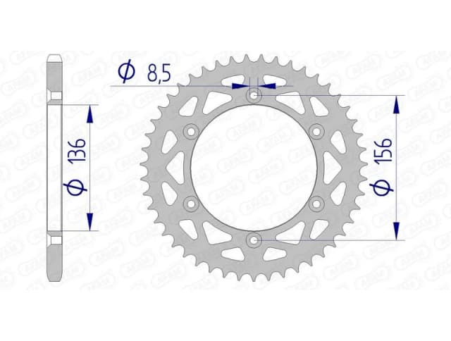 AFAM 15206N-49 Chain Sprocket Aluminium Chain Sprocket (5479)