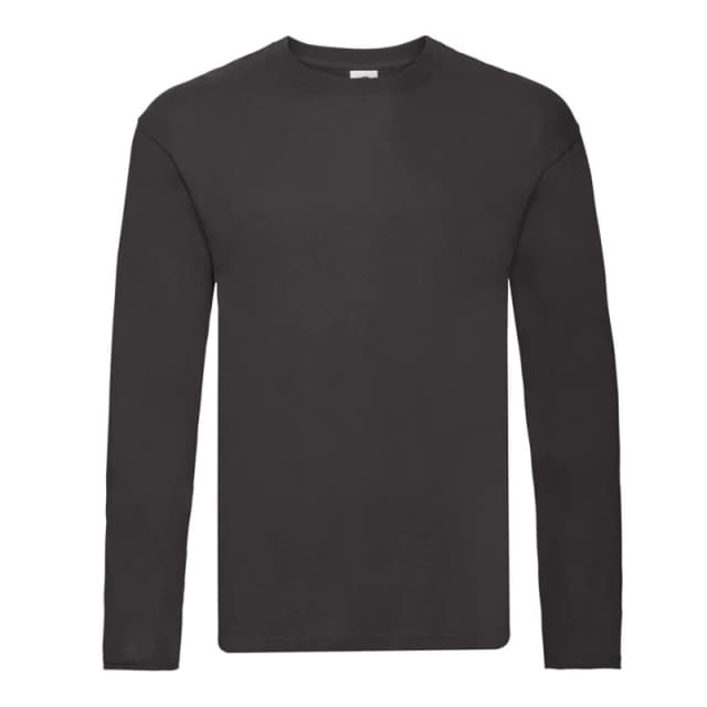 Fruit Of The Loom Fruit of the Loom Men Iconic 150 Classic Long-Sleeved T-Shirt in Black Size: Small Black S Male 5059699665057