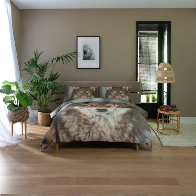 Deyongs Wolf Duvet Cover Grey unisex Single