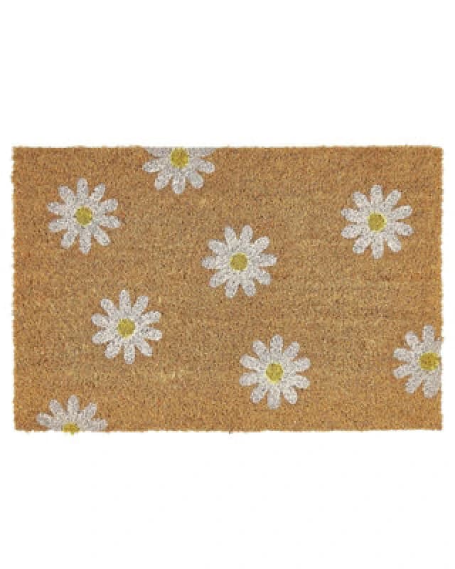 Beliani Doormat Topko Natural 40 X 60 Cm Flower Coir