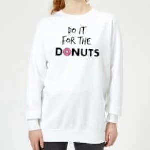 Do it for Donuts Womens Sweatshirt - White - 3XL