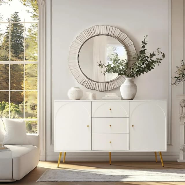 Urban Meuble White Sideboard Modern Design Ample Storage White unisex One Size