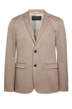 Mens French Connection Stretch Cotton Suit Jacket Brown