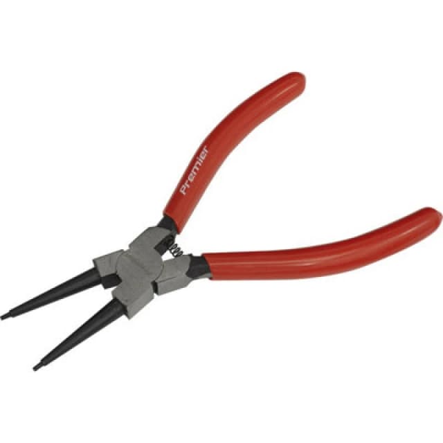 Loops 140mm Straight Nose Internal Circlip Pliers - Spring Loaded Jaws - Non-Slip Tips Multi
