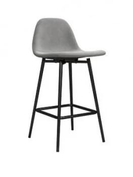 Calvin Velvet Bar Stool- Grey