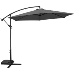 3m Banana Garden Parasol - Grey - Grey