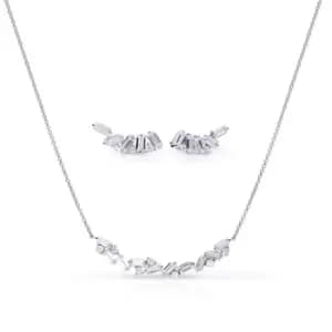 Diamonfire Silver Zirconia Baguette Scatter Jewellery Set