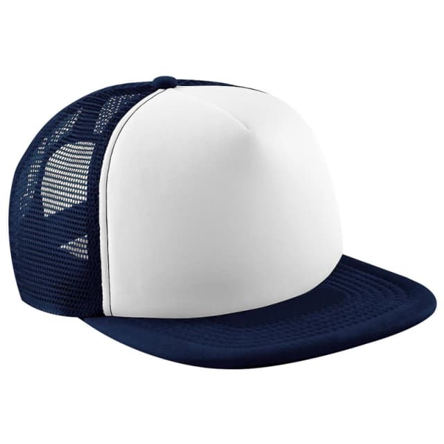 Beechfield Vintage Snapback Mesh Trucker Cap in Mid Navy Mid Navy Unisex One Size
