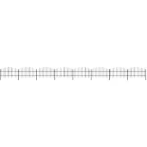 Garden Fence with Spear Top Steel (0.75-1)x13.6 m Black Vidaxl Black