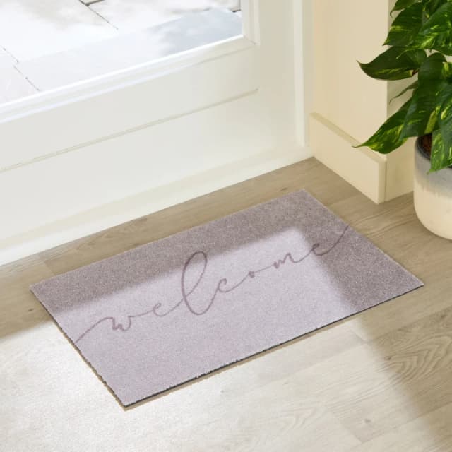 Artsy Doormats Taupe Welcome Indoor Washable Doormat 60X40Cm