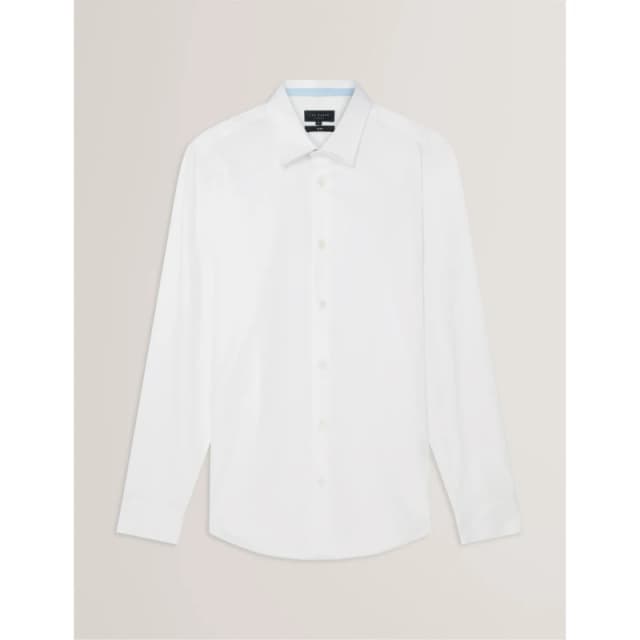 Ted Baker Mens Long-Sleeve Cotton Shirt White male S (2)