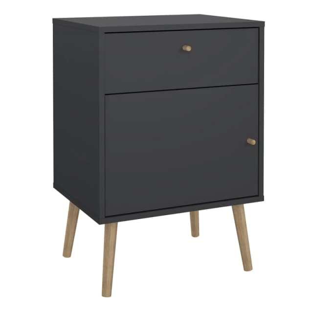 Furniture To Go Cumbria Nightstand 1 Door + 1 Drawer in Grey Grey Unisex