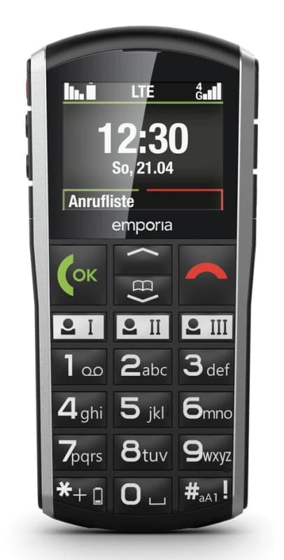 Emporia Emporia SIMPLICITY-LTE 5.08cm (2") 90g Black, Silver Entry-level phone V27.LTE.V3.BK.01
