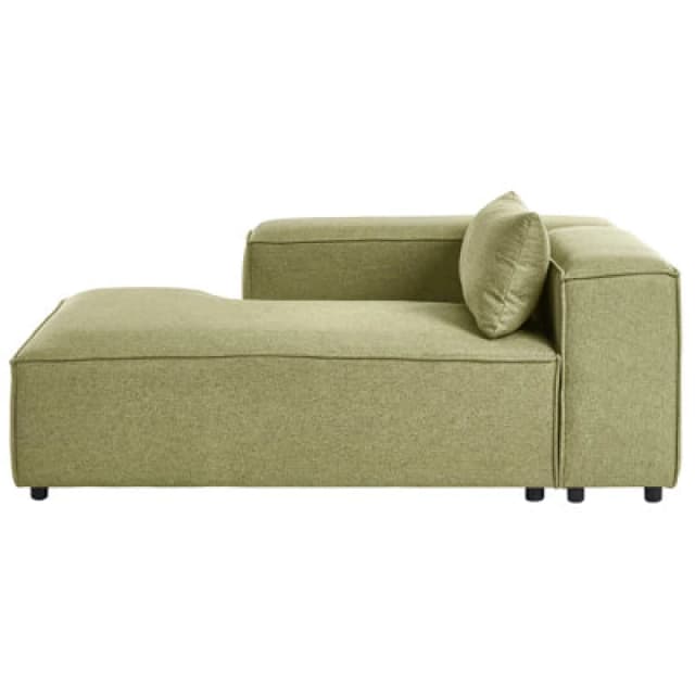 Beliani Right-Hand Chaise Lounge Brande Fabric Light Green