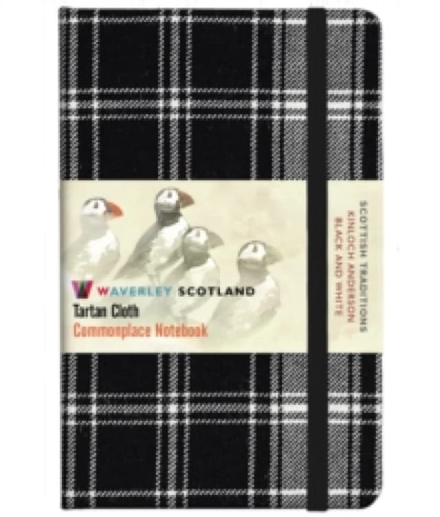 Waverley S.T. (M): Black & White Pocket Genuine Tartan Cloth Commonplace Notebook Hardback