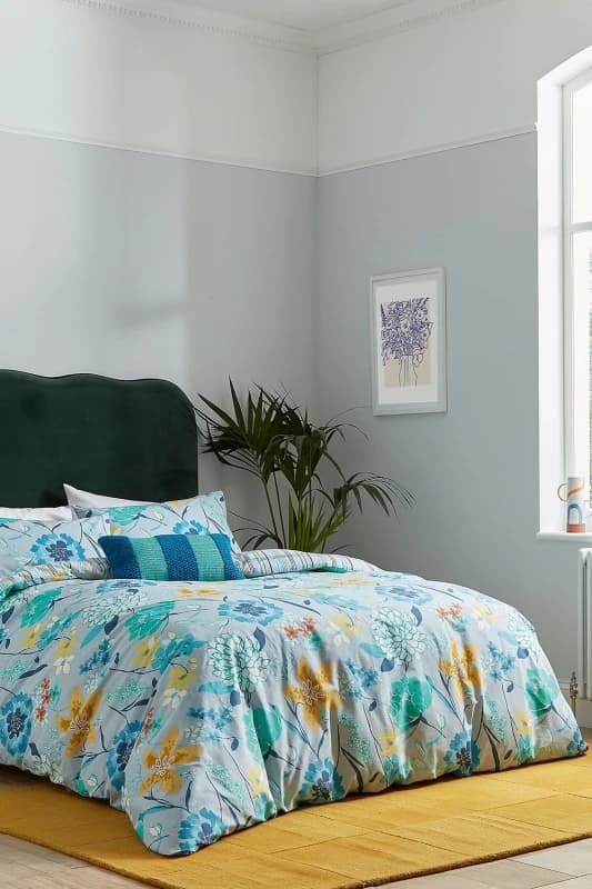 Helena Springfield Helena Springfield 'Bella Cover' Cotton Duvet Cover Set in Blue Size: Single Blue Single Unisex 5016709702010