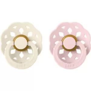 BIBS Boheme Natural Rubber Size 1: 0+ months dummy Ivory / Blossom 2 pc