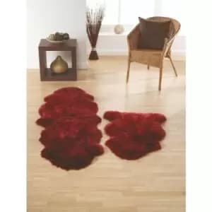 SheepSkins Hug Berry 67cm x 95cm Rectangle - Red