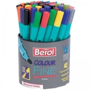 Berol Colour Fine Assorted Tub 42 Cft