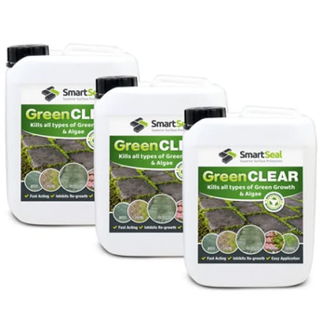 Smartseal Green Clear, Lichen And Algae Killer For Roofs, Driveways And Patios, 3 X 5L