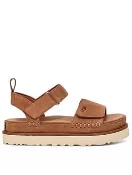 UGG Goldenstar Wedge Sandal, Chestnut, Size 4, Women