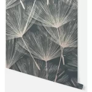 Arthouse Harmony Dandelion Charcoal and Rose Gold Wallpaper 920807