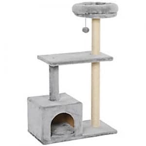 PawHut Cat Tree Grey 335mm x 600 mm x 960 mm