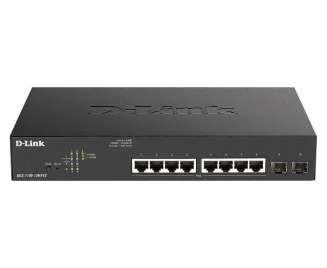 D-Link DGS-1100-10MPV2 Managed L2 Gigabit Ethernet (10/100/1000) Power