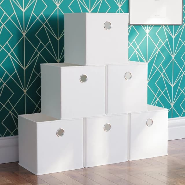 Lassic Vida Designs Durham Cube Storage Basket Set of 6 White unisex Set of 6