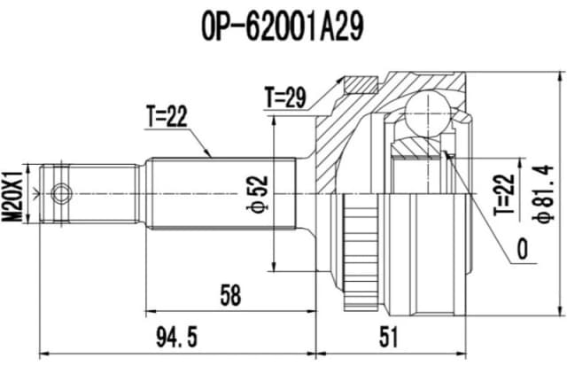 PROCARO 77-OP-300 CV Joint Joint Kit,drive shaft (5)