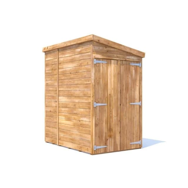 Dunster House Garden Shed 1.2 X 1.8M (4' X 6') 15mm Walls Wooden Outdoor Storage, Pent Roof No Window, Overlord Modular