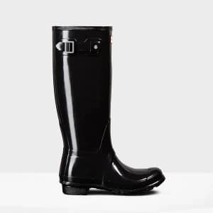 Hunter Womens Original Tall Gloss Wellies - Black - UK 4