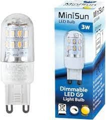 Pack of 10 - High Power LED MiniSun 3W Energy Saving G9 Pin Bulbs - W