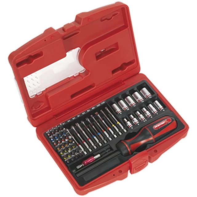 Loops 51 PACK Fine Tooth Ratchet Screwdriver Socket and Bit Set - Chromoly Steel Metallics